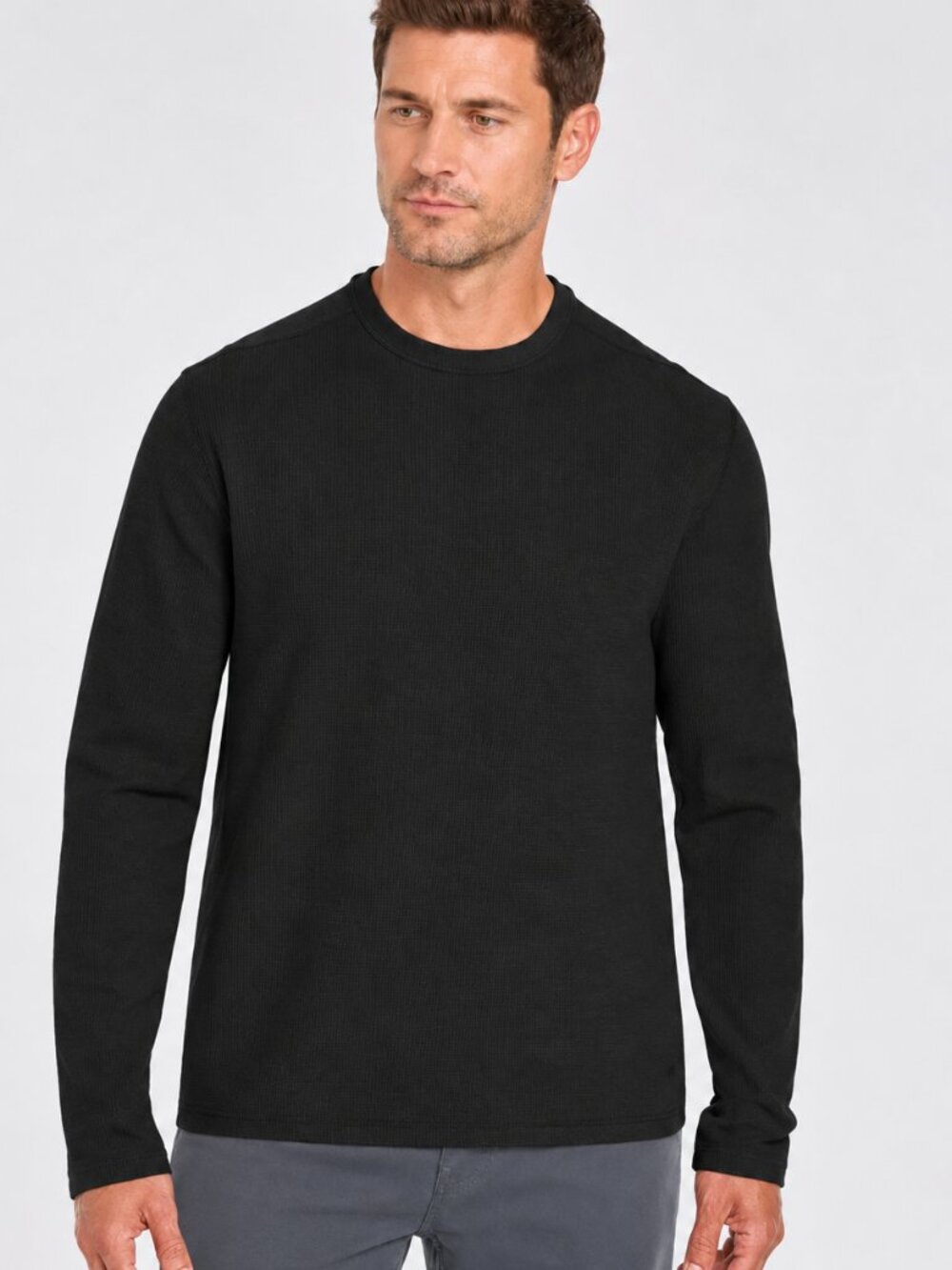 Banana Republic Men’s Waffle Knit Crew Neck Sweater XL Black NWT